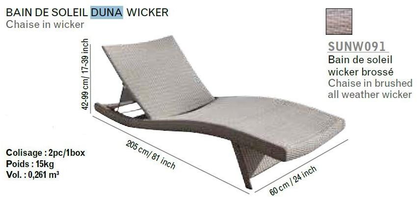 Les jardins Садовая плетеная кушетка с откидной спинкой Duna sun-id-1457180 - Вид №1