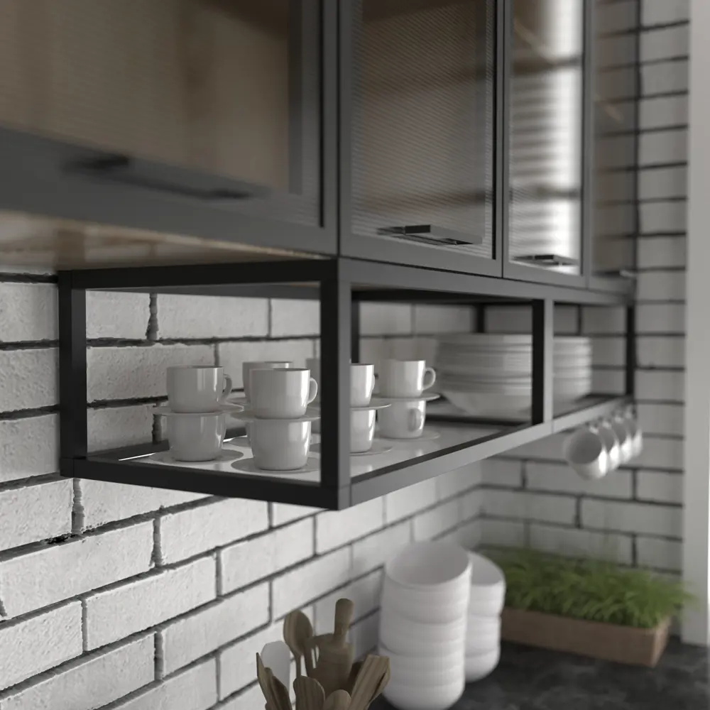 Полка-каркас для кухни 35х35х80 см, алюминий/стекло 82044512 STLM-2149857 DELINIA  - Вид №5