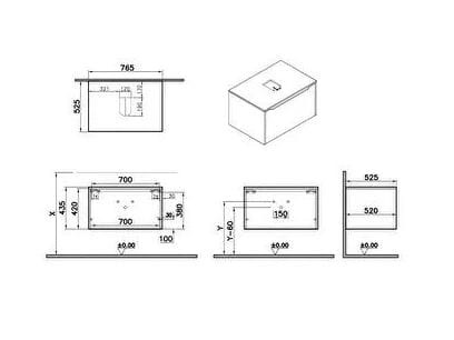 Подвесной умывальник с ящиками VitrA Bathrooms Integra Square ARCH-00052555 - Вид №5