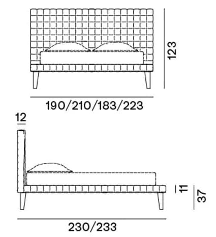 Съемная двуспальная кровать с капитонным изголовьем Gervasoni DOT ARCH-00068317 - Вид №3