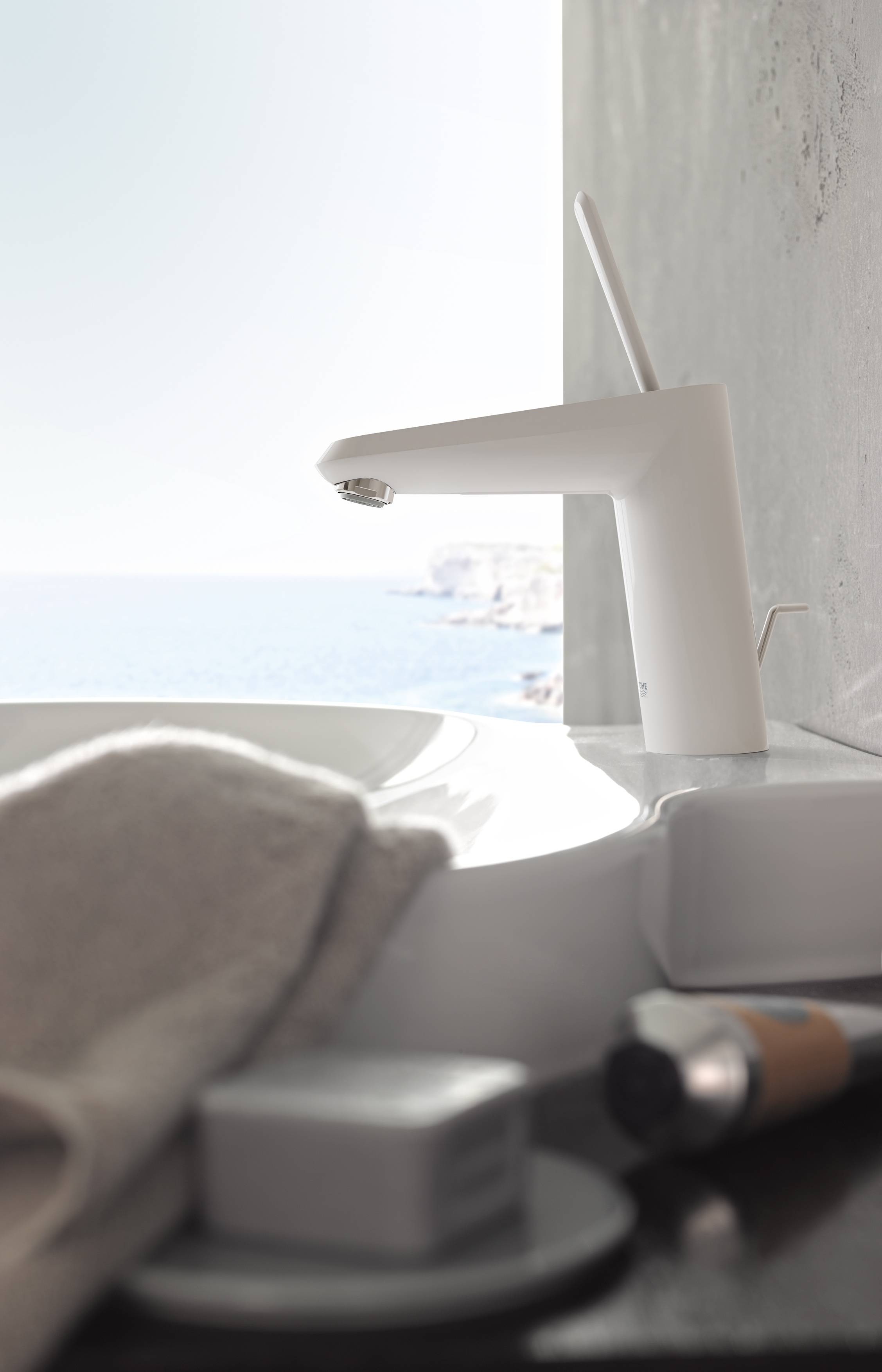 Смеситель для раковины GROHE Eurodisc Joy с донным клапаном, средний излив, белая луна (23427LS0) - Вид №2