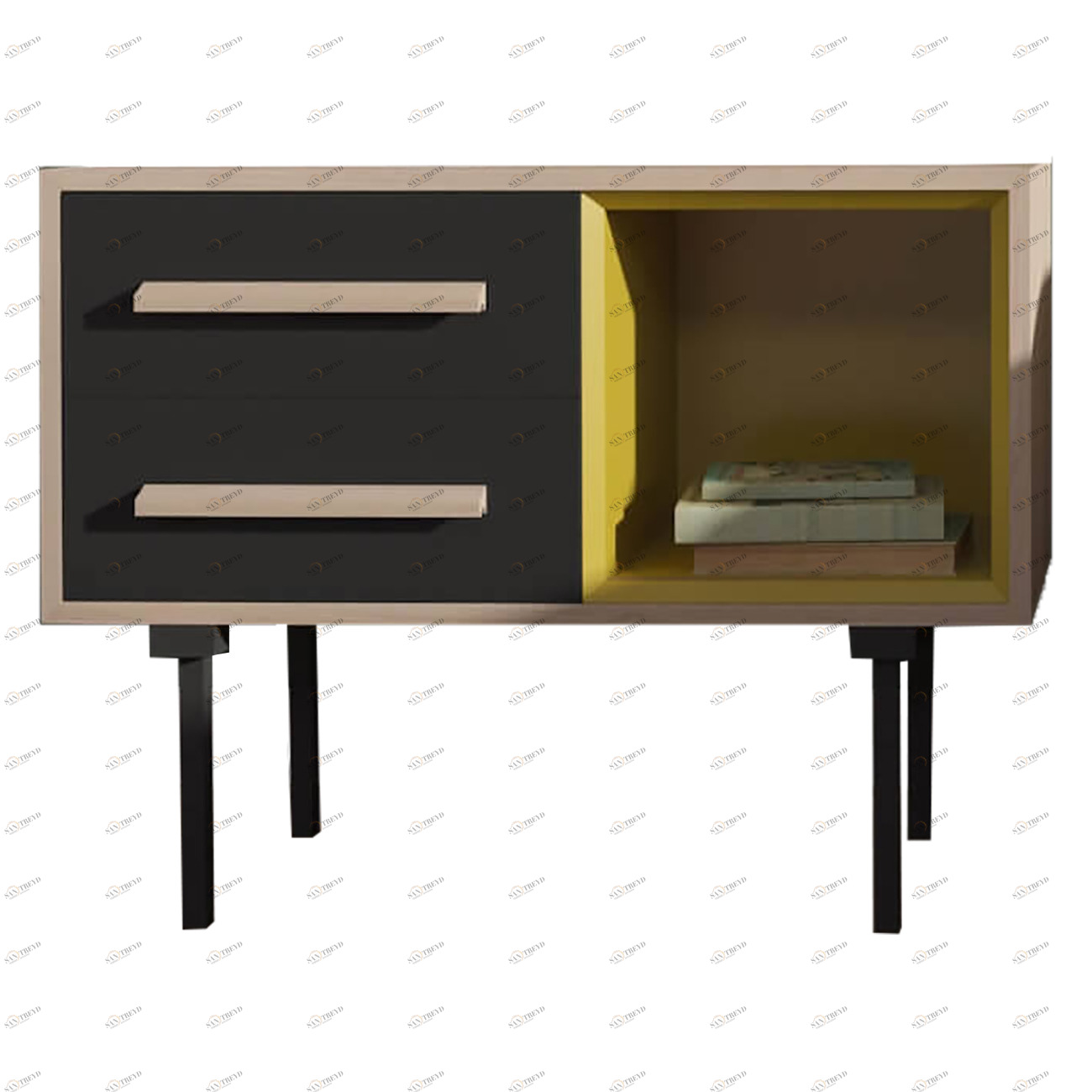 Тумба с ящиками черно-желтая Twin BRAGIN DESIGN  256519 Бежевый 