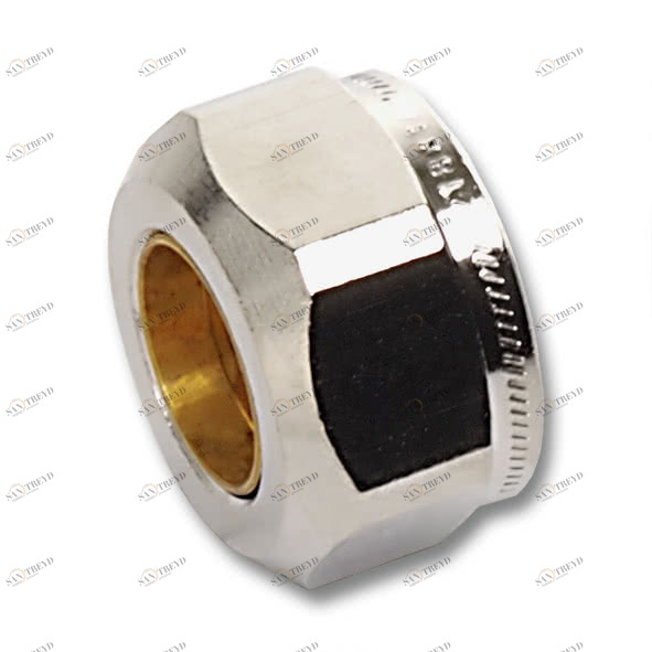 3DKHVCU3418 SANHA DKHV CU разъемное соединение с "евроконусом" для медных труб, никелированная латунь 3/4x18 мм 