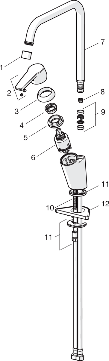 Oras 3933 Смеситель для кухни 3933 Saga Хром  - Вид №5