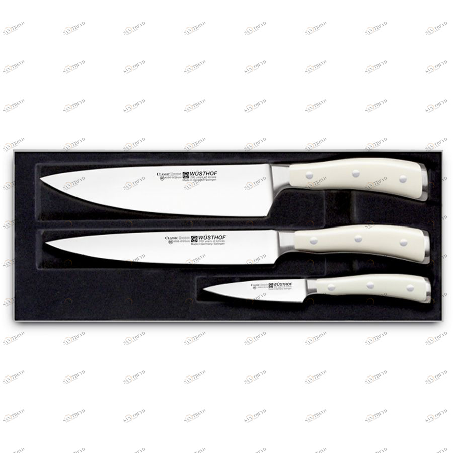Набор кухонных ножей Ikon Cream White, 3 шт WUESTHOF W96010WUS