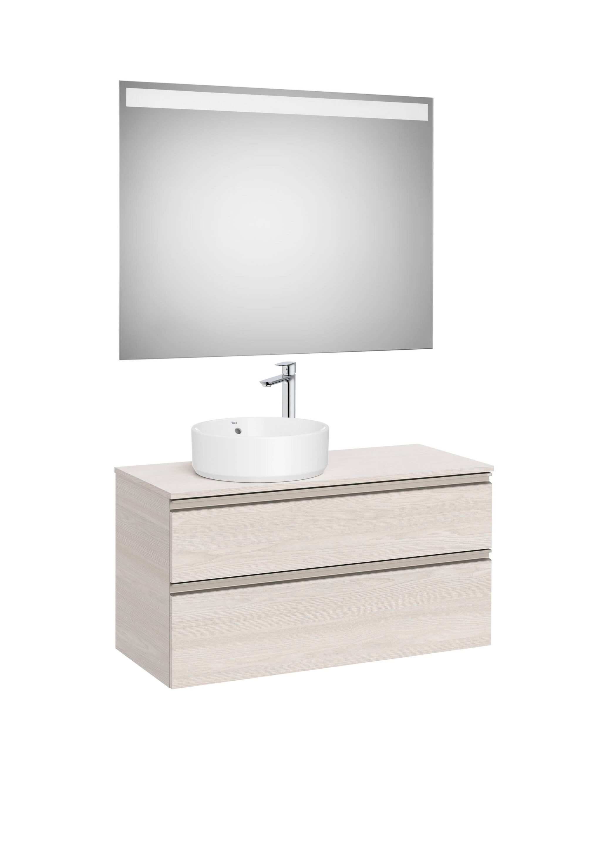 Деревянный шкаф для умывальника с зеркалом и столешницей Roca The Gap ARCH-00120591 - Вид №2