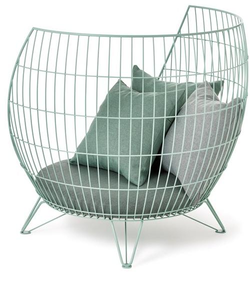 Nola Industrier Кресло из нержавеющей стали с высокой спинкой Basket sun-id-1507288 - Вид №3