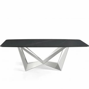 Обеденный стол прямоугольный с черным мрамором 260 см CT2061-MARM-NEGRO от Angel Cerda ANGEL CERDA  241906 Черный