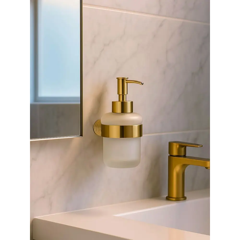 Дозатор для мыла идея стекло/металл золото Santreyd STLM-2094706 - Вид №6