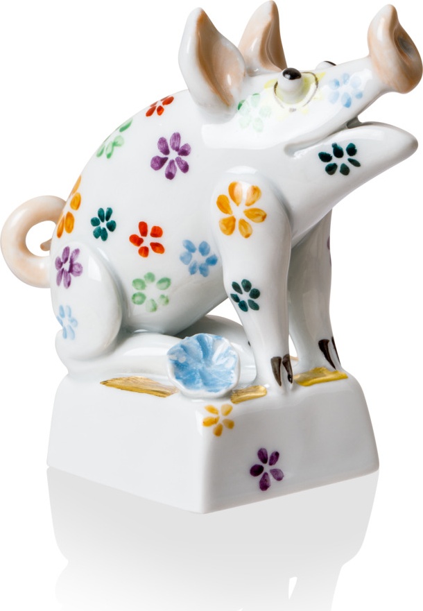 10634266 Meissen Фигурка 7,5см "Свинка" (П.Штранг) Фарфор 
