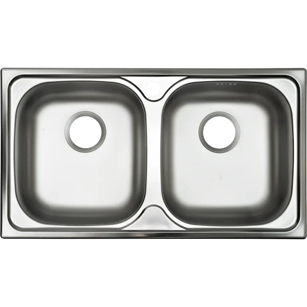 KROMRUS Двойная кухонная мойка 78×43,5 см с двумя чашами из нержавеющей стали 82261717 Мойка врезная STLM-0023485 - Вид №1