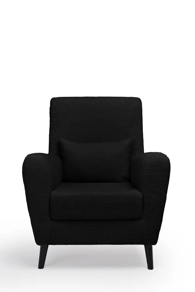 91423090 Кресло Либерти Lamb 75x90x70 см искусственный мех цвет черный STLM-1075880