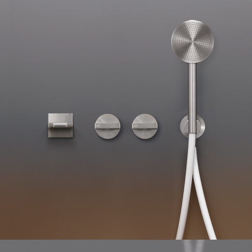 Настенные 2 прогрессивных смесители, установленные для ванной с носиком L. 155 мм и круглого ручной душ диаметр 80 мм  BAR40H CEADESIGN  - Вид №1