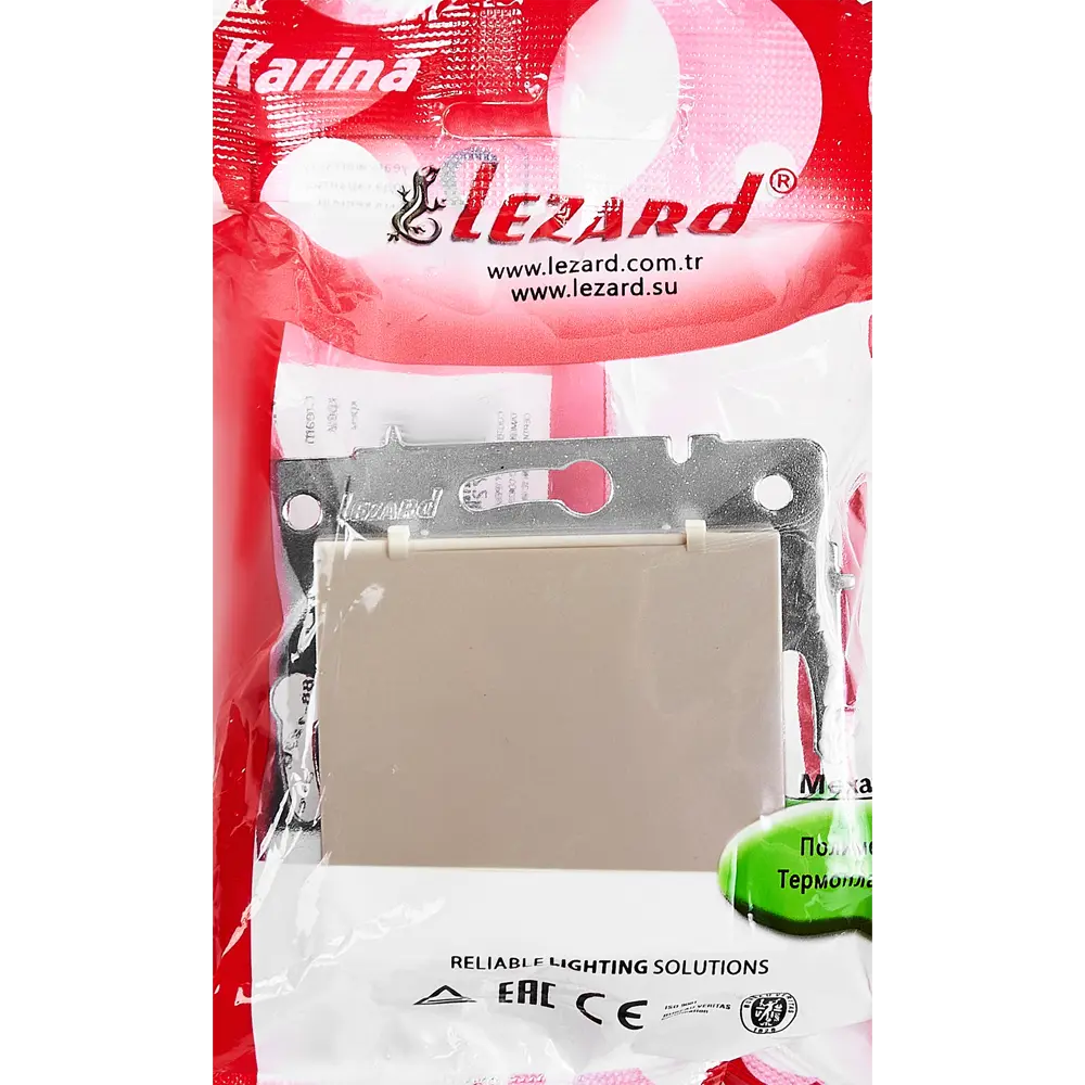 Розетка Lezard Karina с заземлением с крышкой цвет кремовый STLM-2194530 - Вид №6