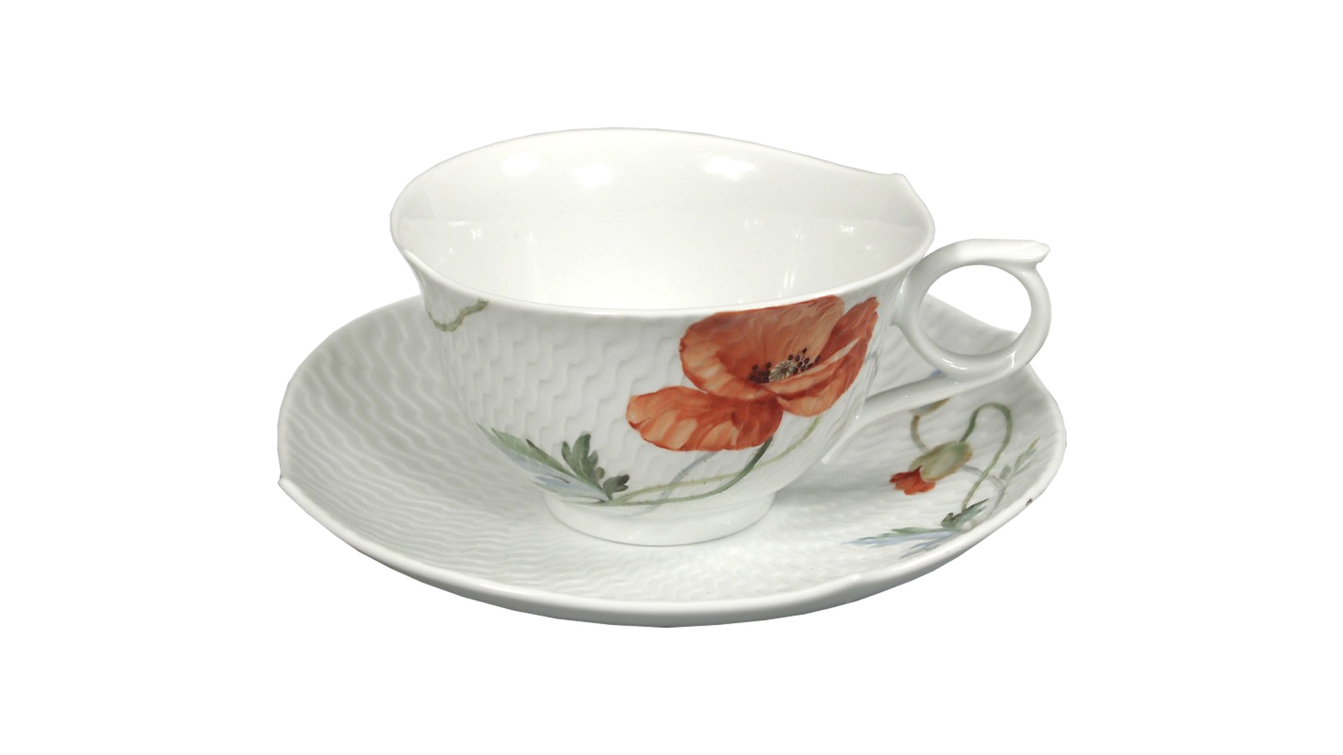 10629078 Meissen Сервиз чайный 6/24 "Игра волн, рельеф, маки" Фарфор  - Вид №3