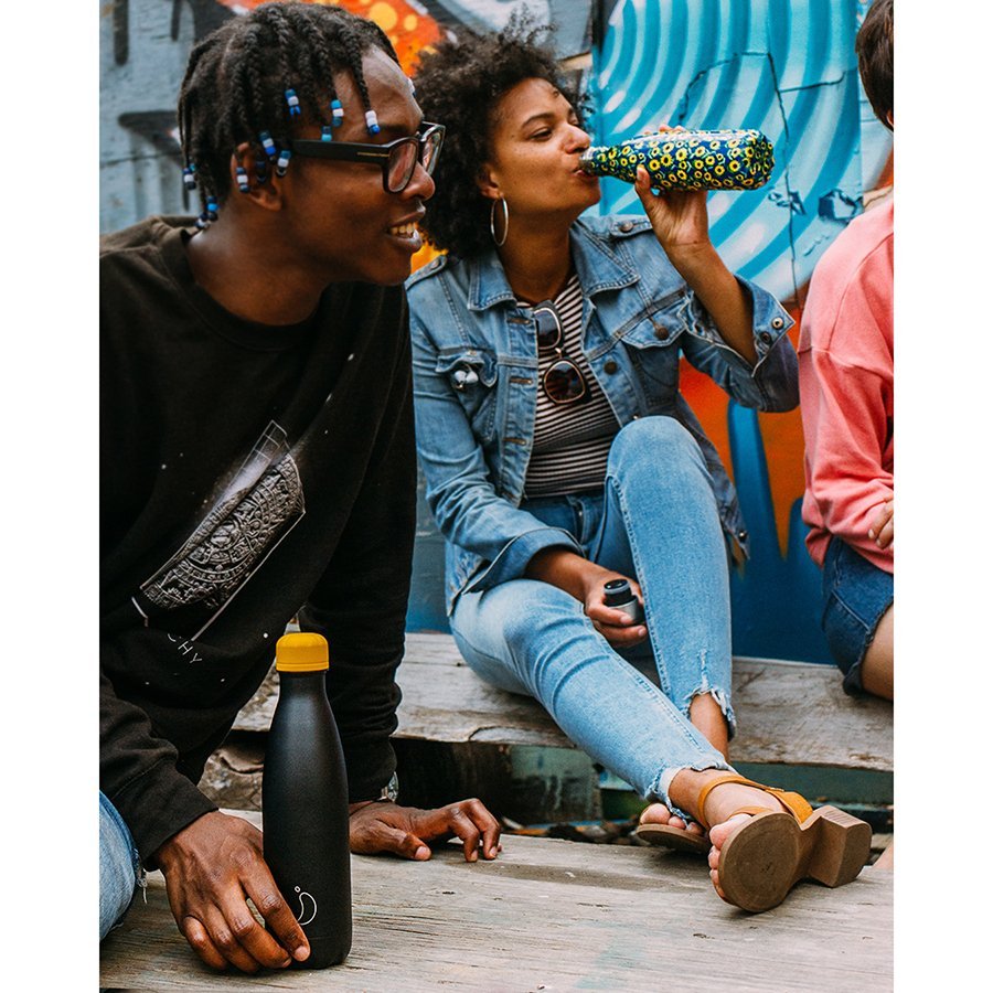 Термос 500 мл синий с желтым Floral Sunflower CHILLY'S BOTTLES ДИЗАЙНЕРСКИЕ 00-3947981 Желтый;синий  - Вид №3