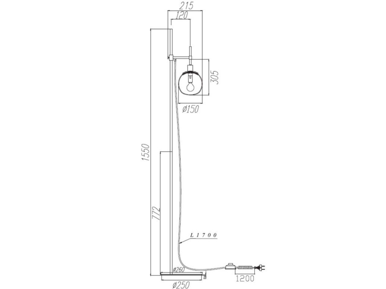 Металлический торшер Maytoni Erich ARCH-00153312 - Вид №3