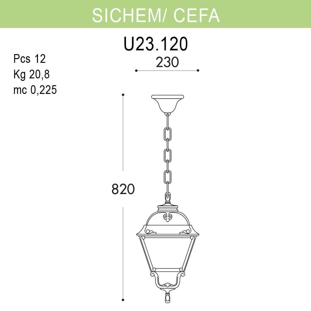 Уличный подвесной светильник Fumagalli Sichem/Cefa U23.120.000.WXF1R FUMAGALLI SICHEM, CEFA 273532 Белый  - Вид №1