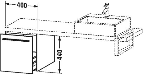 XL543101414 Шкафчик для консоли X-Large #XL5431 400 x 548 мм Терра, декор Duravit - Вид №1
