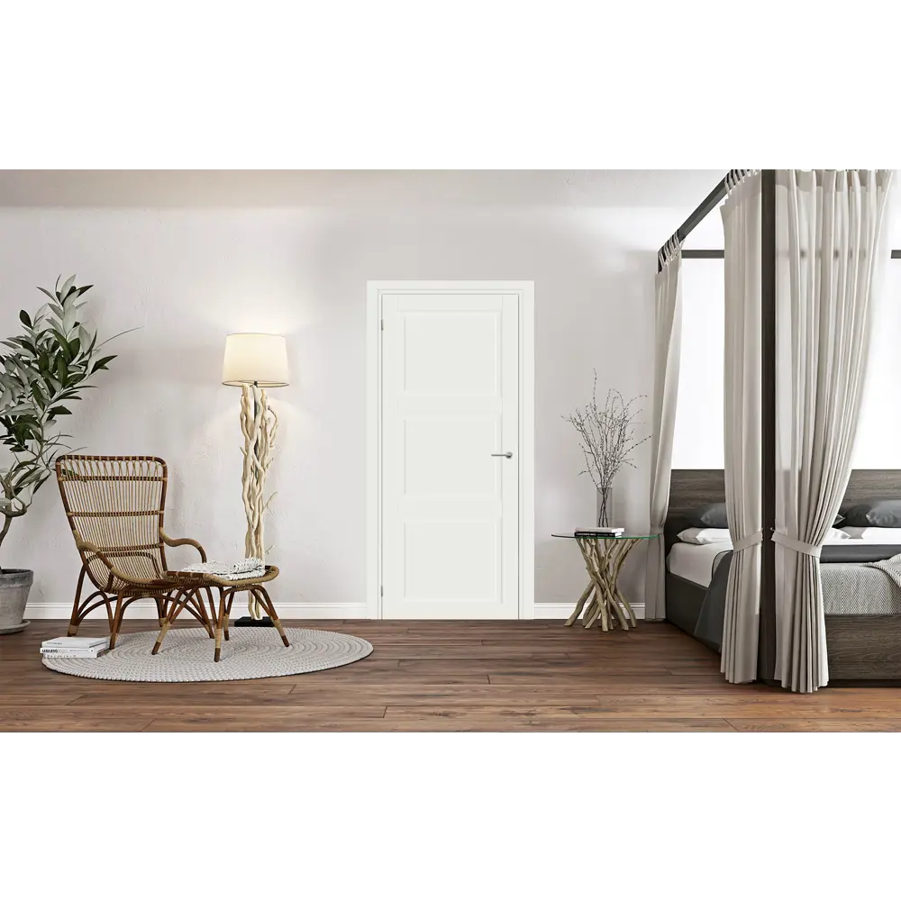 Комплект двери Адажио глухая 70x200 см Hardflex белый с добором 150 мм МАРИО РИОЛИ STLM-2174902 - Вид №1