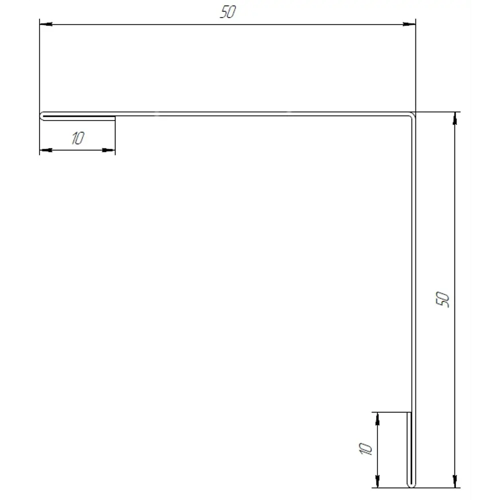 Планка для наружных углов 50x50 мм 2 м 0.4мм RAL 7024 Темно-серый 84427779 STLM-2076747 Santreyd  - Вид №1