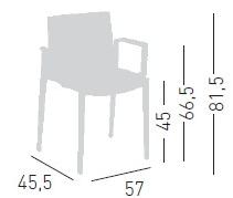 GABER Стул из технополимера с подлокотниками sun-id-1354854 - Вид №3