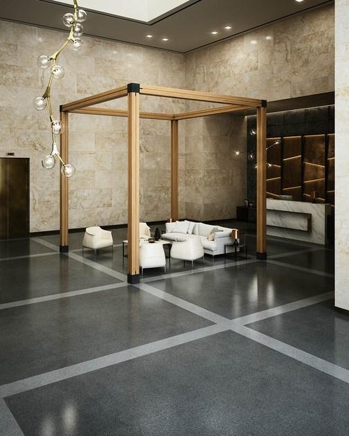 IDEAL WORK Пол из цементных материалов с эффектом венецианской терраццо для внутренних и наружных работ sun-id-1400235 - Вид №8