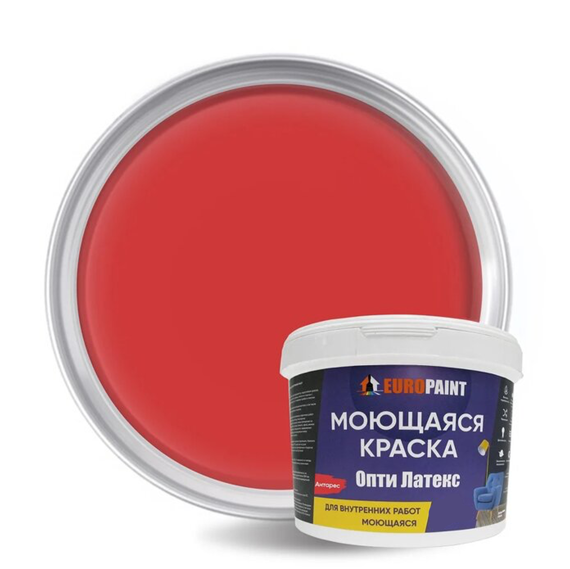 90295518 Краска Опти Латекс цвет антарес 1 л STLM-0172797 EUROPAINT