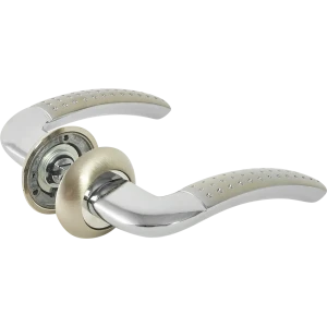 Ручки дверные на розетке Logica 4 алюминий цвет матовый никель/хром