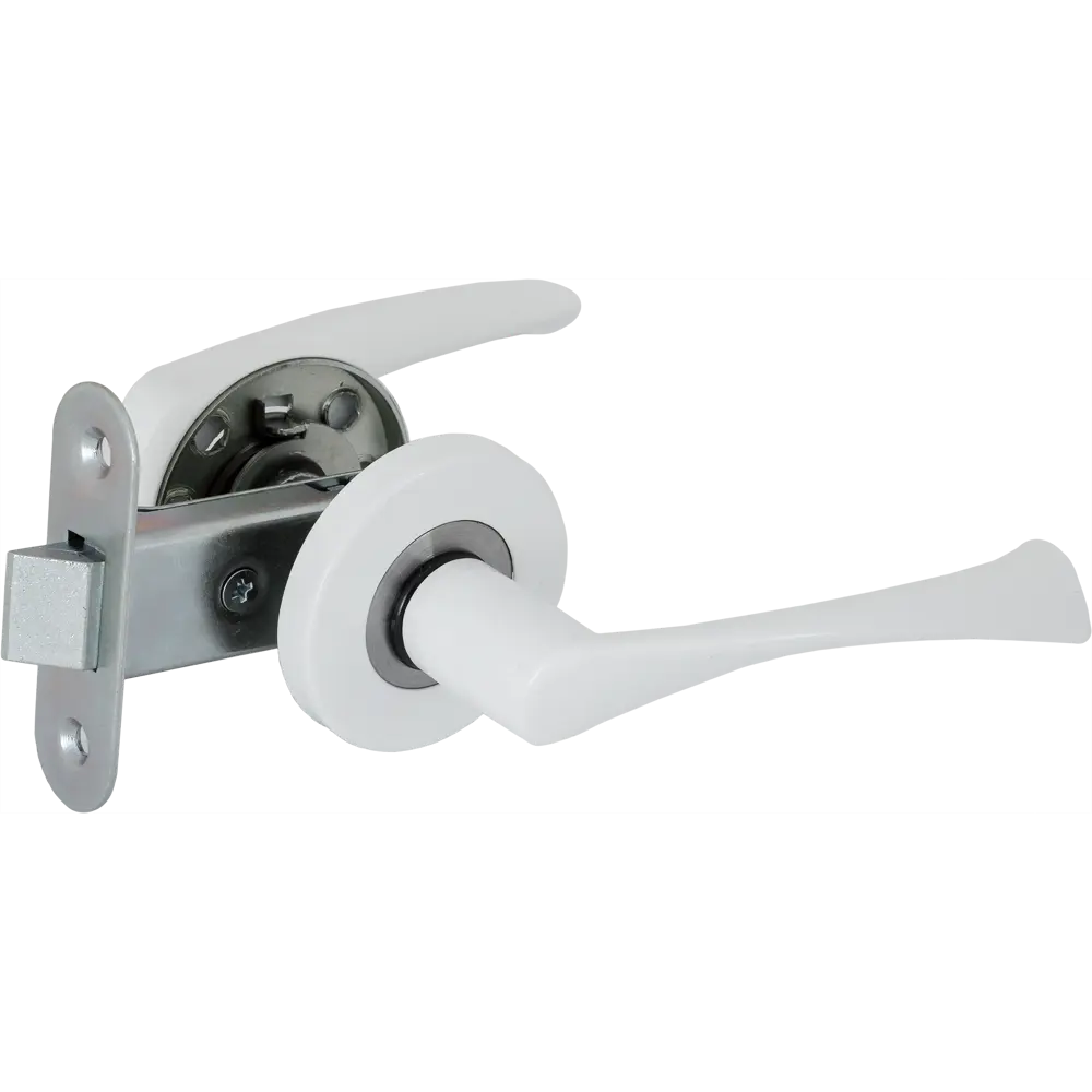 ARMEX Защёлка межкомнатная Зенит-ЗЩ2.07 белая с изогнутой ручкой 82156153 STLM-0020679 - Вид №1