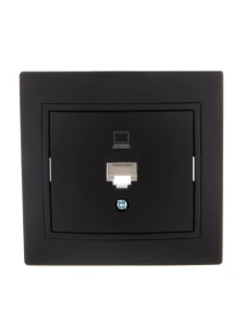 MIRA Розетка компьютерная RJ45Cat 5e черный бархат
