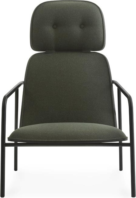 601817 Pad Lounge Chair High Black Steel Black / Synergy Normann Copenhagen  - Вид №1