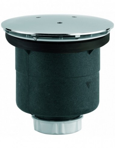 554000 000 00  Душевой трап Д. 90 мм, металлическая крышка Д. 120 мм, уплотнение autofix, выход вертикальный, NC, хромированный Valentin Хром  - Вид №1