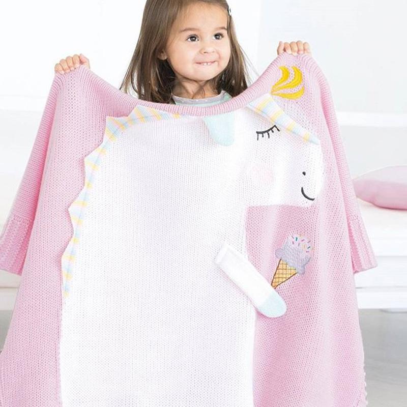 Плед ЕДИНОРОГ 60*120 св.астра+белый APERO ДИЗАЙНЕРСКИЕ, ЕДИНОРОГ, ЖИВОТНЫЕ 134603 Розовый  - Вид №3