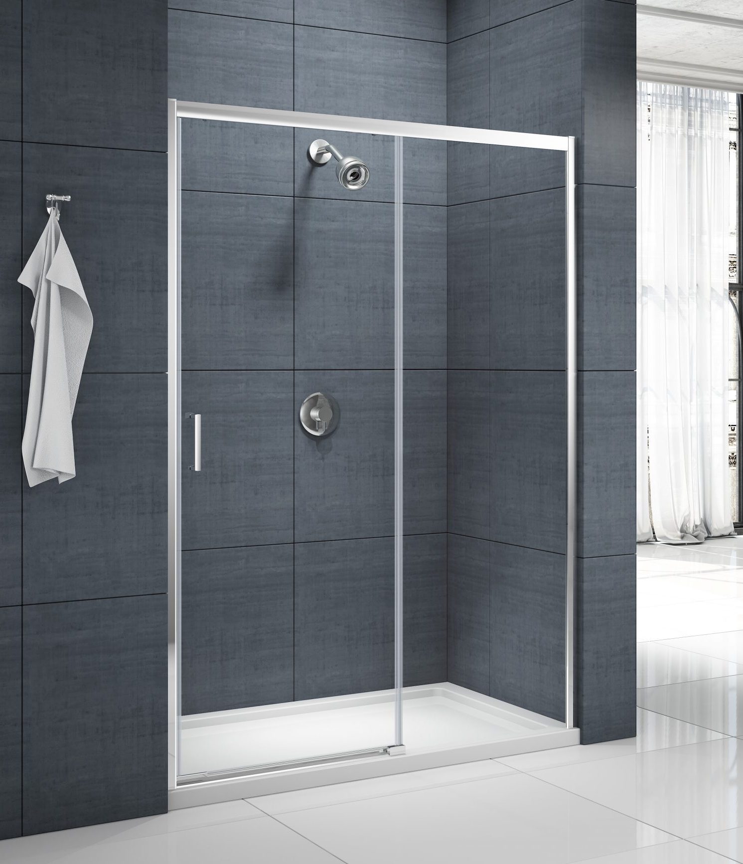 Дверь душевая для установки с боковой панелью MBLA1700R Merlyn MBOX Хромированный  - Вид №3