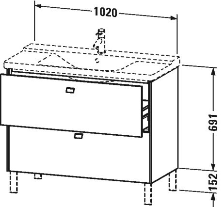 BR441204343 Brioso Тумбочка напольная Базальт матовый, декор Duravit - Вид №1