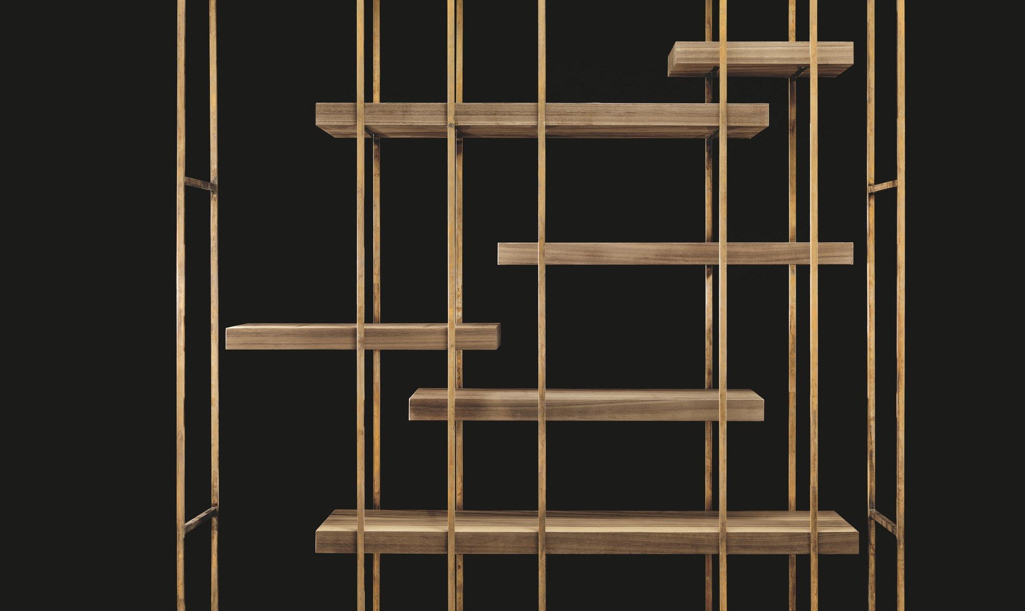 Металлический книжный шкаф с деревянными полками Henge Кейдж ARCH-00078640 - Вид №3