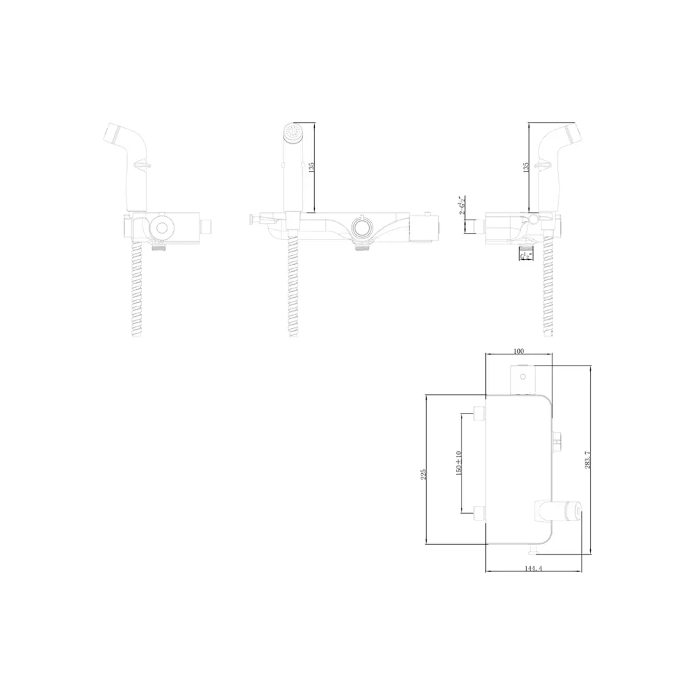 Смеситель для биде Lemark Solo LR7169CW с термостатом цвет хром/белый STLM-2069844 - Вид №2