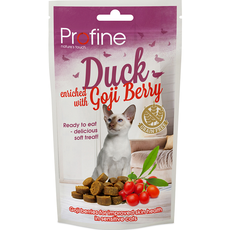 ПР0045644 Лакомство для кошек беззерновое с уткой и ягодами годжи 50г PROFINE 
