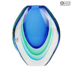 1700 ORIGINALMURANOGLASS Ваза Синяя Капля - соммерсо - муранское стекло 15 см