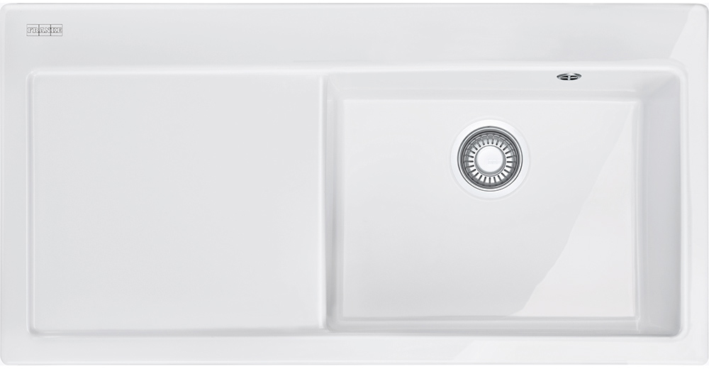 124.0335.707 Best, серия mythos, керамика, мойка mtk 611-100, установка сверху, вентиль-автомат, чаша справа, белый Franke Franke Mythos 