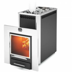 Дровяная печь для бани Теплодар Сибирь Панорама 30 ЛК