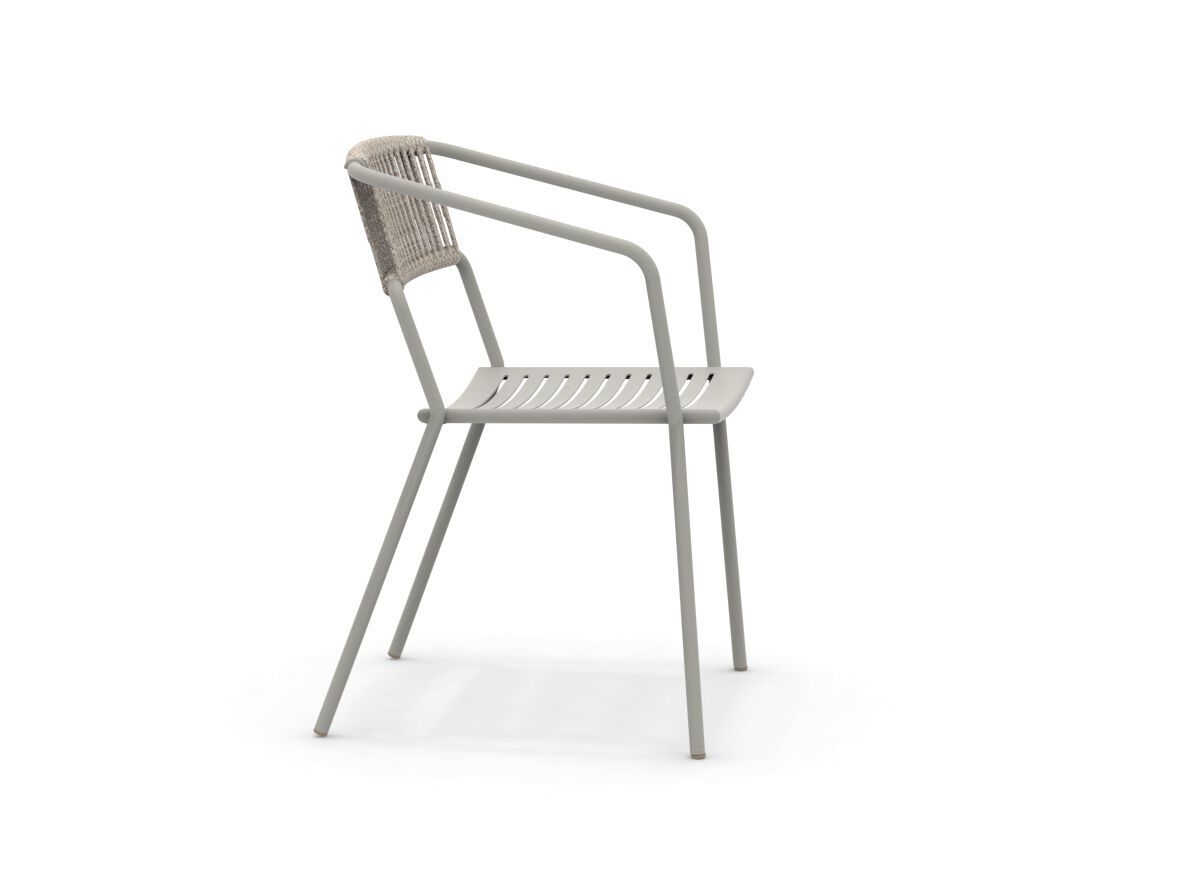 Металлический штабелируемый садовый стул с подлокотниками Vermobil ARCH-00090276 - Вид №1