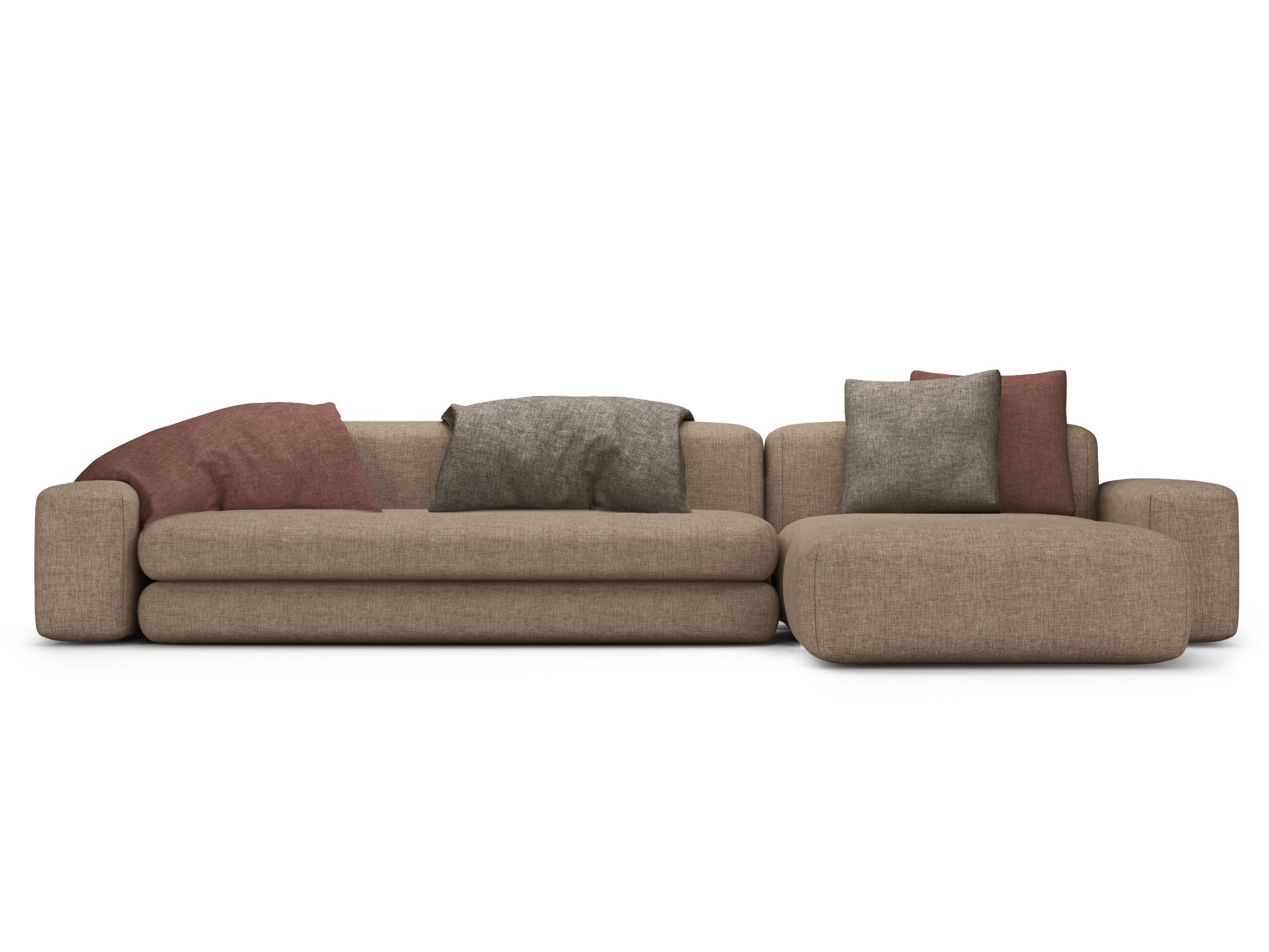 Тканевый диван с полуостровом HANNABI MODEL NO.03 HYBRID SAND ARCH-00133598