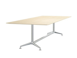 Прямоугольный стол для совещаний из алюминия и дерева