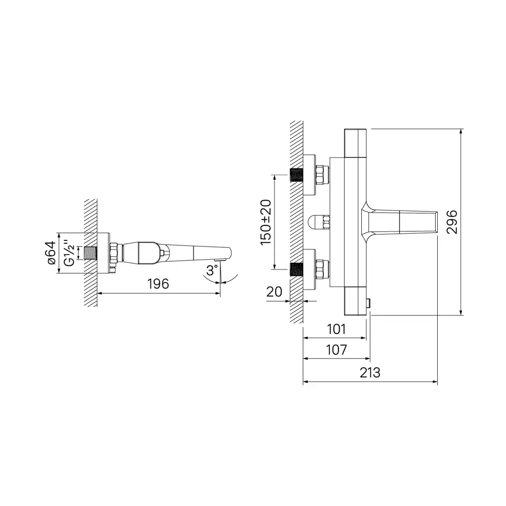 Смеситель термостатический Iddis Uniterm UNISB02i74WA с изливом цвет хром STLM-2193524 - Вид №8