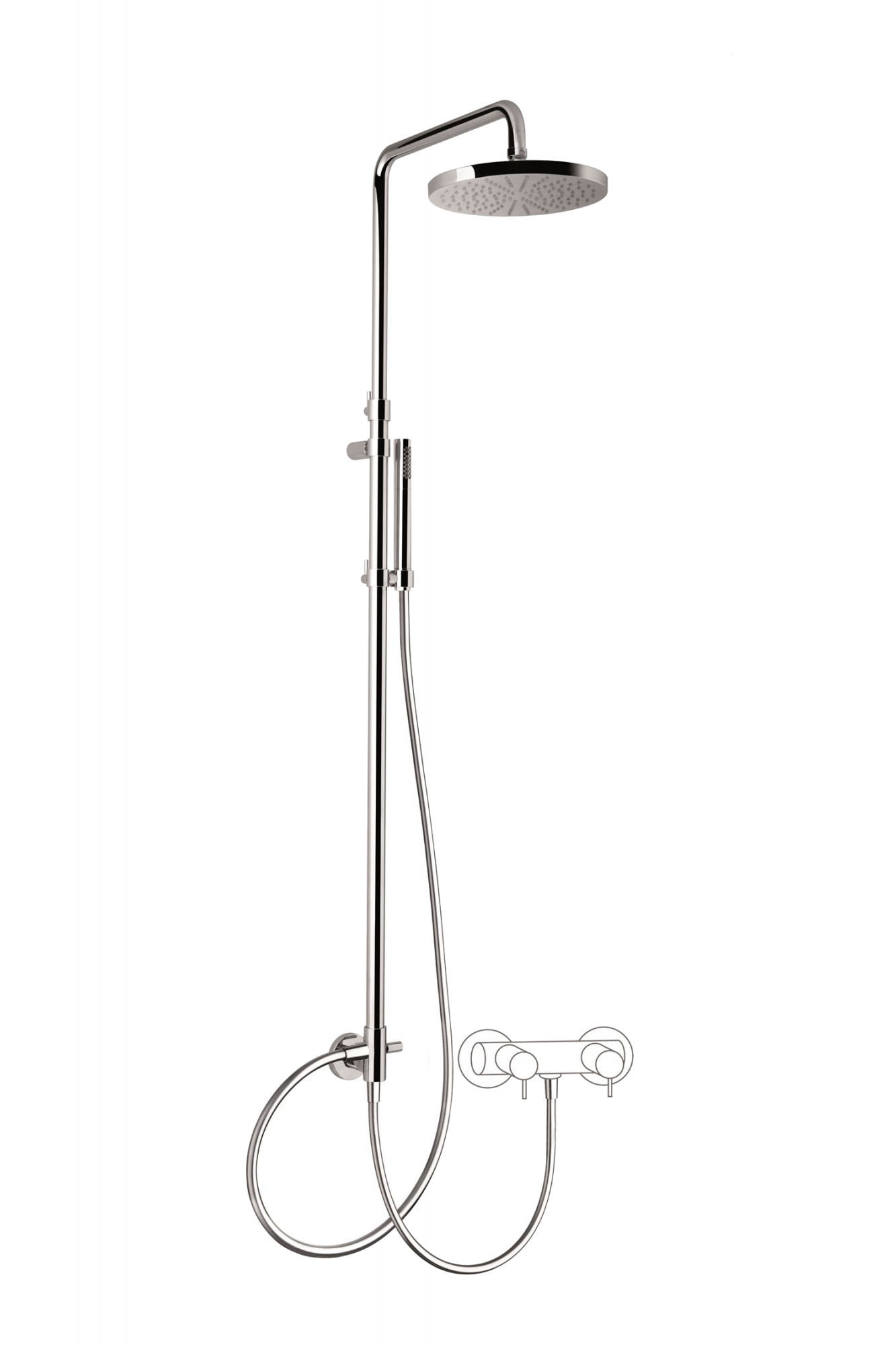 31676/ED-CR CARIMALI Мостик телескопический, душевая лейка Stick 