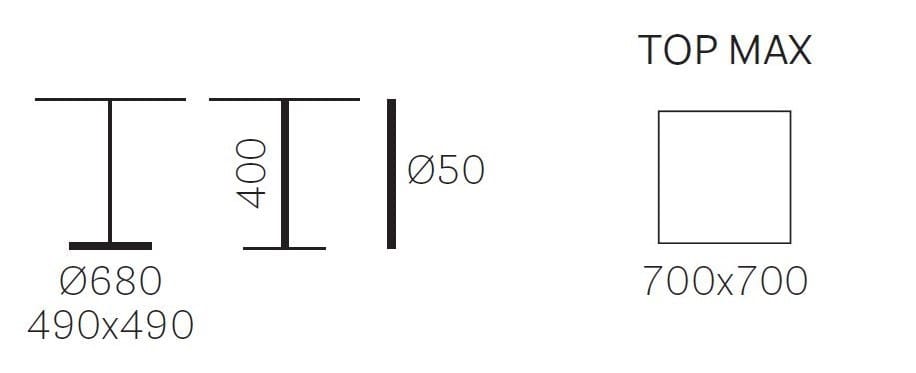 Алюминиевый квадратный стол для контракта Pedrali Laja ARCH-00107506 - Вид №2