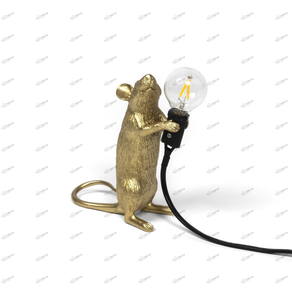 Настольная лампа 14,5х6 см золотая Mouse Lamp Gold Step 15070 GLD SELETTI ЖИВОТНЫЕ, МЫШЬ 00-3882463 Золото 