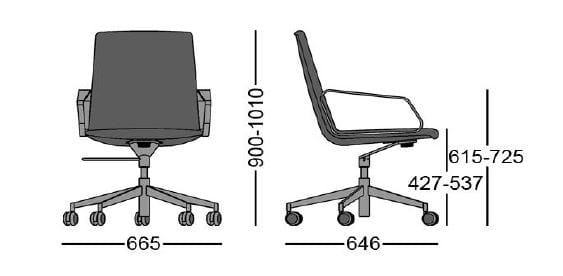 Регулируемый по высоте офисный стул с подлокотниками Sellex Swing ARCH-00096966 - Вид №1
